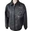 OEM Men's France Sheepskin Leather Bomber Jacket Manufacturer Design-Based Customization