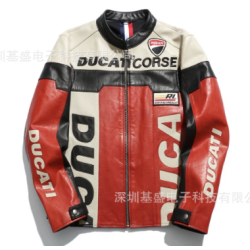 Customized Vegan  Motorcycle  Leather Jacket  Embroidery  Biker Jacket Manufacturer