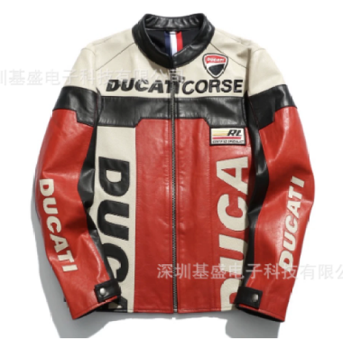 Customized Vegan  Motorcycle  Leather Jacket  Embroidery  Biker Jacket Manufacturer