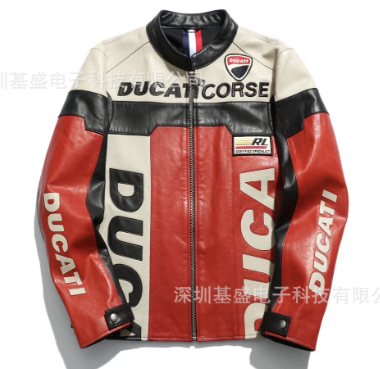 Customized Vegan  Motorcycle  Leather Jacket  Embroidery  Biker Jacket Manufacturer