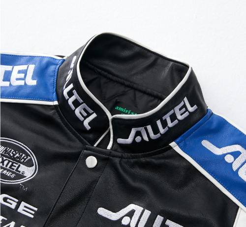 OEM High Streeet Motorcycle Riding Leather Jacket  PU Embroidery Leather Biker Jacket