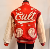 Men's Crystal Embroidery Letterman Jacket Thick PU Leather Varsity Padding Jacket Manufacturer