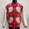Men's Crystal Embroidery Letterman Jacket Thick PU Leather Varsity Padding Jacket Manufacturer