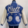 Men's Crystal Embroidery Letterman Jacket Thick PU Leather Varsity Padding Jacket Manufacturer