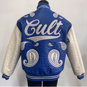 Men's Crystal Embroidery Letterman Jacket Thick PU Leather Varsity Padding Jacket Manufacturer