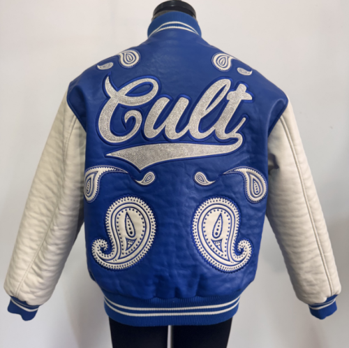 Men's Crystal Embroidery Letterman Jacket Thick PU Leather Varsity Padding Jacket Manufacturer