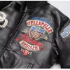 Customized Men's  Genuine Leather Jacket Loose  Eagle Embroidery Sheepskin Leather Aviator Jacket