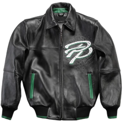 OEM Men's  Flight Leather Jacket Genuine Leather Embroidery Sheepskin Leather Bomber Jacket