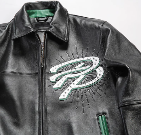 OEM Men's  Flight Leather Jacket Genuine Leather Embroidery Sheepskin Leather Bomber Jacket