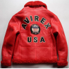 OEM Men Australia Shearling USA Size Quality Warm Winter Coat Sheepskin Flight Aviator Leather Jacket Manufacture