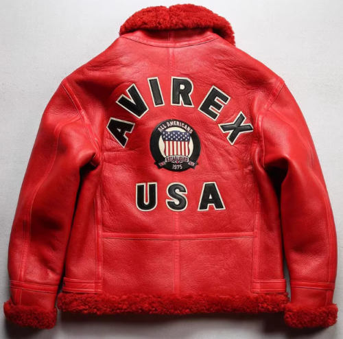 OEM Men Australia Shearling USA Size Quality Warm Winter Coat Sheepskin Flight Aviator Leather Jacket Manufacture
