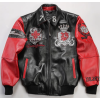 Custom Men's Sheepskin Leather Jacket Streetwear Eagle Rhinestone Crstal Embroidery Aviator Jacket Manufacture