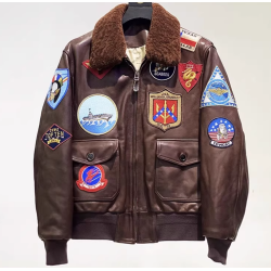 Lofty Aspirations Men's Leather Shearing Jacket G1 Vintage Genuine Aviator Flight Leather Jacket Custom
