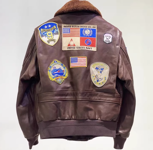 Lofty Aspirations Men's Leather Shearing Jacket G1 Vintage Genuine Aviator Flight Leather Jacket Custom