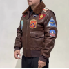 Lofty Aspirations Men's Leather Shearing Jacket G1 Vintage Genuine Aviator Flight Leather Jacket Custom