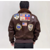 Lofty Aspirations Men's Leather Shearing Jacket G1 Vintage Genuine Aviator Flight Leather Jacket Custom