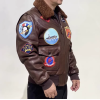 Lofty Aspirations Men's Leather Shearing Jacket G1 Vintage Genuine Aviator Flight Leather Jacket Custom