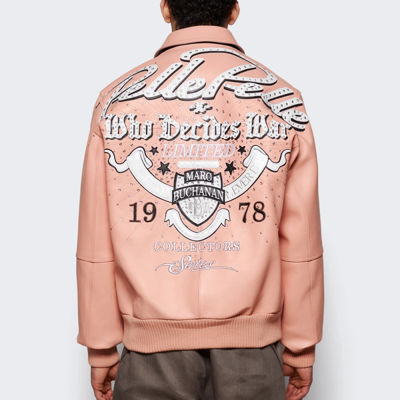 OEM Men's Lambskin Leather Aviator Jackets Custom Complex Embroidery Design Varsity Jacket Manufacturer