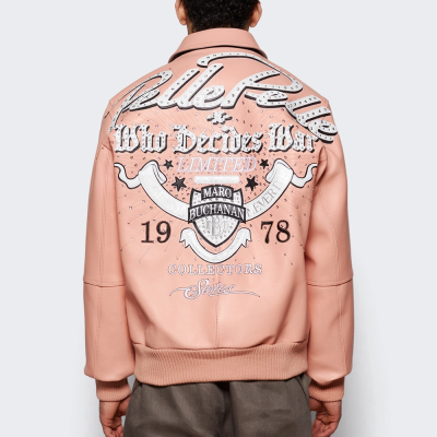 OEM Men's Lambskin Leather Aviator Jackets Custom Complex Embroidery Design Varsity Jacket Manufacturer