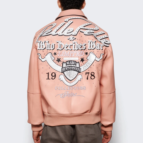 OEM Men's Lambskin Leather Aviator Jackets Custom Complex Embroidery Design Varsity Jacket Manufacturer