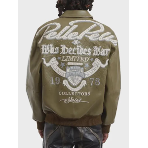 Custom Fall Men's Lambskin Leather Aviator Jackets OEM Embroidery Bomber Varsity Jacket Manufacturer