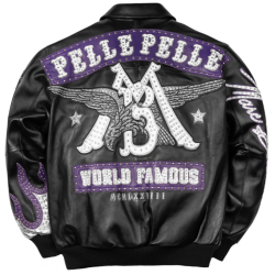 2025 New Arrival  Custom Men's Lambskin Leather Jackets OEM Pelle Pelle Style Aviator  Varsity Jacket Manufacturer