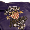 OEM World Famous 100% Genuine Plush Leather Jacket leather Custom applique flame with rhinestones Lambskin Jacket