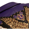 OEM World Famous 100% Genuine Plush Leather Jacket leather Custom applique flame with rhinestones Lambskin Jacket