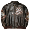 OEM Oversized Lambskin Leather Applique Custom Eagle Graphic Aviator Varsity Jacket For Men