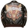 OEM Oversized Lambskin Leather Applique Custom Eagle Graphic Aviator Varsity Jacket For Men