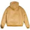 Custom Men's High Street Solid Embroidery Script Nappa Leather Hoodies OEM Manufacture
