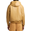 Custom Men's High Street Solid Embroidery Script Nappa Leather Hoodies OEM Manufacture
