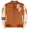Custom Men's Genuine Leather Bomber Jacket OEM Leather Varsity Jacket Manufacture