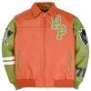 Custom Men's Genuine Leather Bomber Jacket OEM Leather Varsity Jacket Manufacture