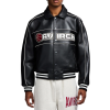 2025 FW New Arrival OEM AVIREX Style Lambskin Varsity Jacket Custom Men's Fall Leather Aviator Bomber Jacket Manufacture