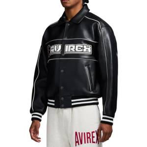 2025 FW New Arrival OEM AVIREX Style Lambskin Varsity Jacket Custom Men's Fall Leather Aviator Bomber Jacket Manufacture