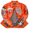 Custom Pelle Pelle Lambskin Leather Jacket Men OEM Embroidery Rhinestones Patches Varsity Jacket