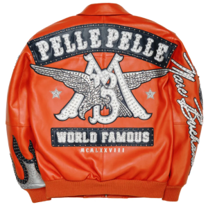 Custom Pelle Pelle Lambskin Leather Jacket Men OEM Embroidery Rhinestones Patches Varsity Jacket