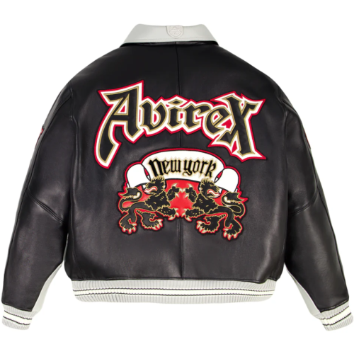 Custom 2 Tone Goth Leather Jacket OEM AVIREX Style Men's Varsity Leather Bomber Aviator Jacket
