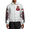 Custom 2 Tone Goth Leather Jacket OEM AVIREX Style Men's Varsity Leather Bomber Aviator Jacket