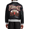 Custom 2 Tone Goth Leather Jacket OEM AVIREX Style Men's Varsity Leather Bomber Aviator Jacket