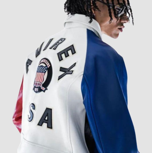 Custom Men's Lambskin Leather Jackets OEM AVIREX Style Aviator Varsity Jacket Manufacturer