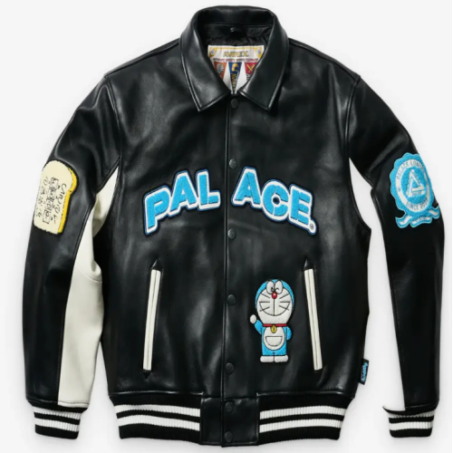 Custom Men's Lambskin Leather Jackets OEM AVIREX Style Kartoon Embrodiery Aviator Varsity Jacket Manufacturer