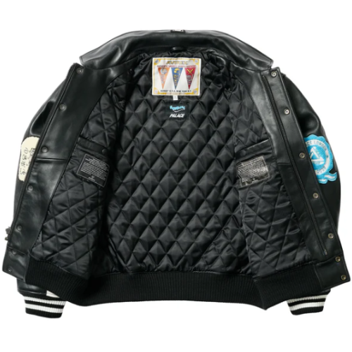 Custom Men's Lambskin Leather Jackets OEM AVIREX Style Kartoon Embrodiery Aviator Varsity Jacket Manufacturer