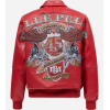 Wholesale Custom High Street Men's 100% Genuine Plush Leather Bomber Jacket OEM Flame Rhinestones Embroidery Varsity Jacket