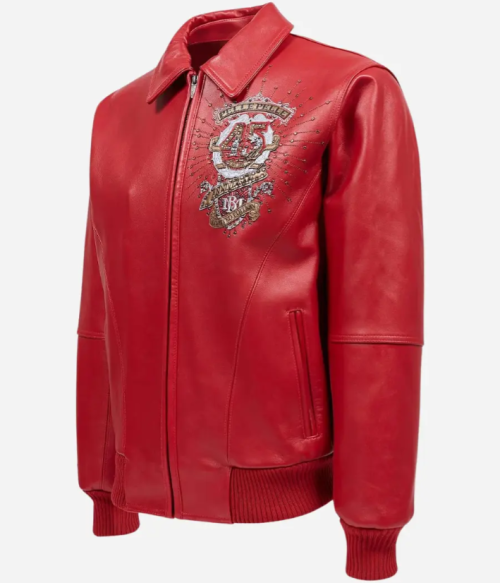Wholesale Custom High Street Men's 100% Genuine Plush Leather Bomber Jacket OEM Flame Rhinestones Embroidery Varsity Jacket