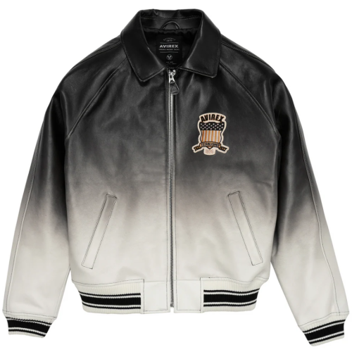Custom USA Size Gradient Color Lambskin aviator Bomber Jacket  OEM Men's Leather Varsity Jacket Manufacturer