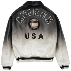 Custom USA Size Gradient Color Lambskin aviator Bomber Jacket  OEM Men's Leather Varsity Jacket Manufacturer