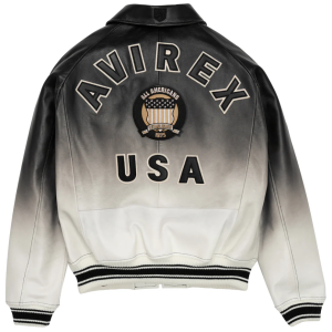 Custom USA Size Gradient Color Lambskin aviator Bomber Jacket  OEM Men's Leather Varsity Jacket Manufacturer