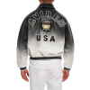 Custom USA Size Gradient Color Lambskin aviator Bomber Jacket  OEM Men's Leather Varsity Jacket Manufacturer